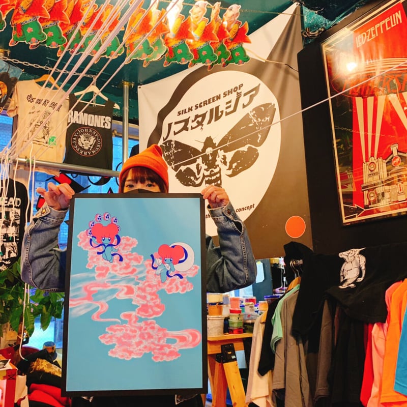 難波ベアーズ】「風神・雷神」シルクスクリーンポスター（A2）【#画熊