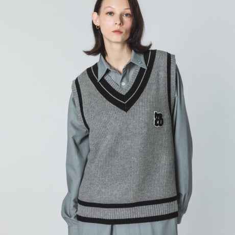 Knit Vest - グレー