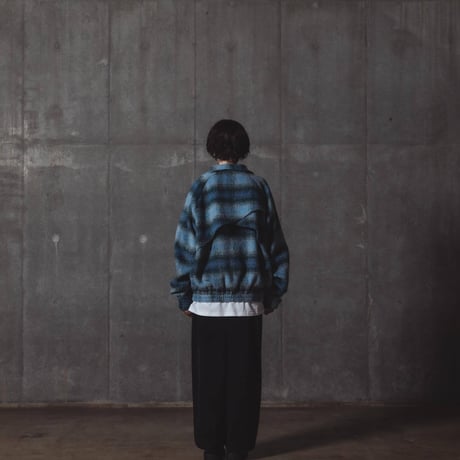 Checked Outer Jacket-ブルー