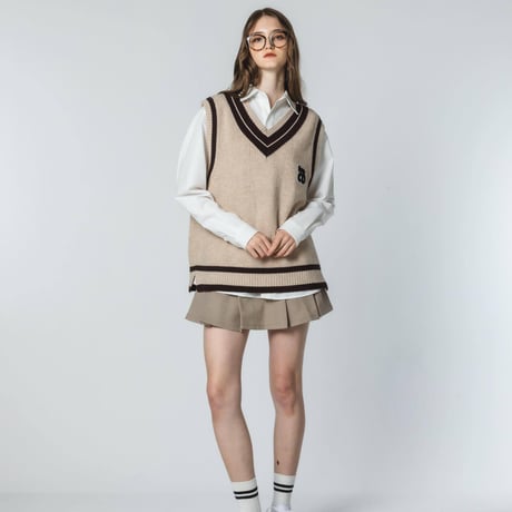 Knit Vest - ベージュ