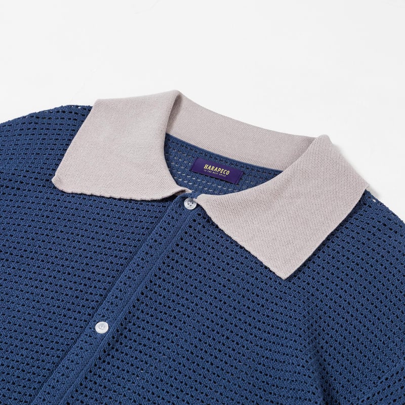 Eve harapeco KNIT POLO Mサイズ KNIT POLO - ブルー | harapeco Store