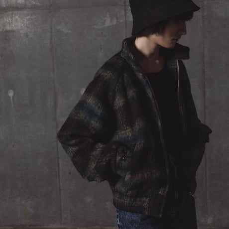 Checked Outer Jacket-グリーン