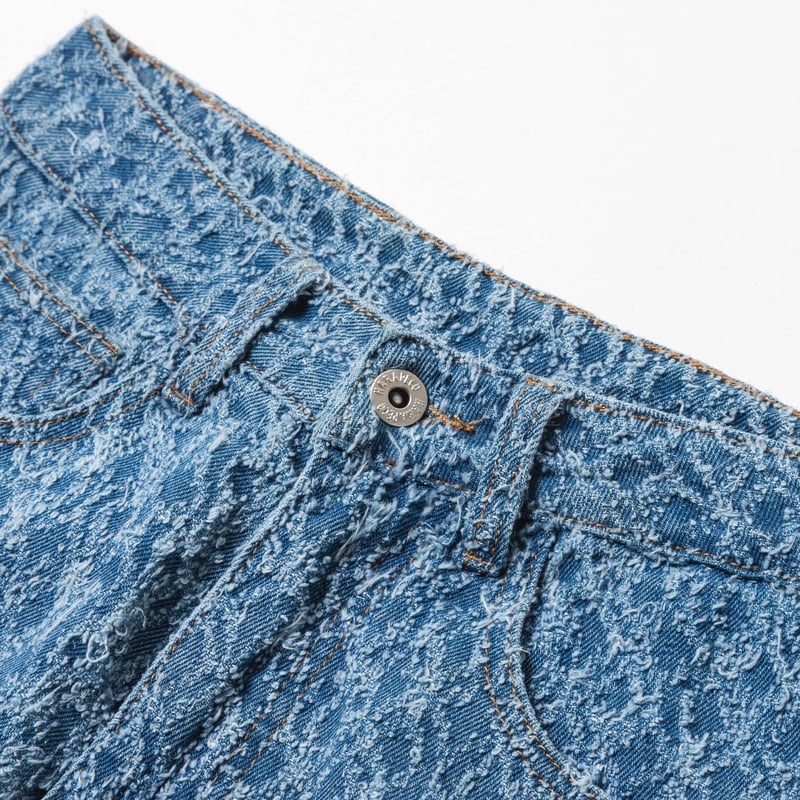 Jacquard Barrel Denim Pants - スカイブルー | harapeco