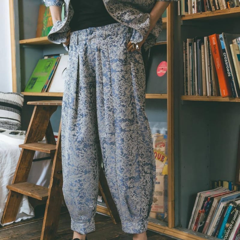 Eve はらぺこ商店 Jacquard Tapered Pants-ブルー Jacquard Tapered Pants-ブルー | harapeco Store