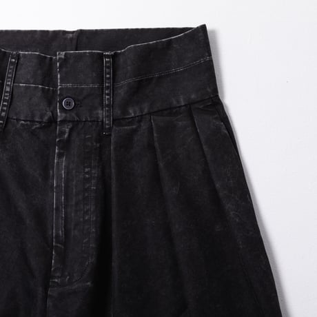 Washed-DEFORMED HALF PANTS - ブラック