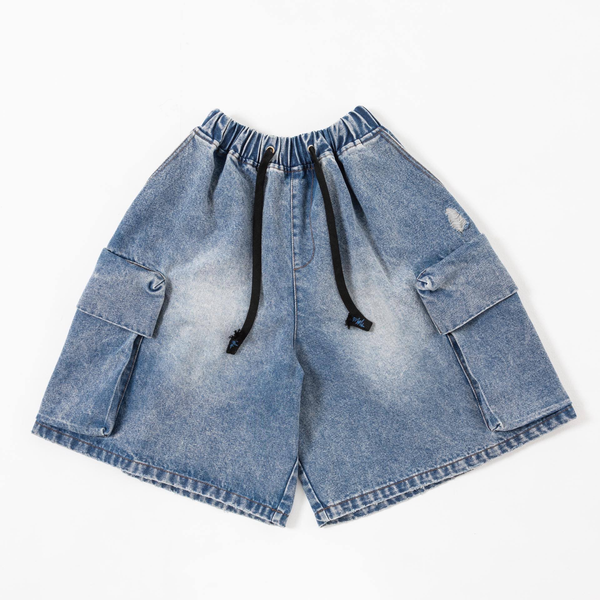 harapeco DENIM HALF PANTS - ブルー DENIM HALF PANTS - ブルー | harapeco Store