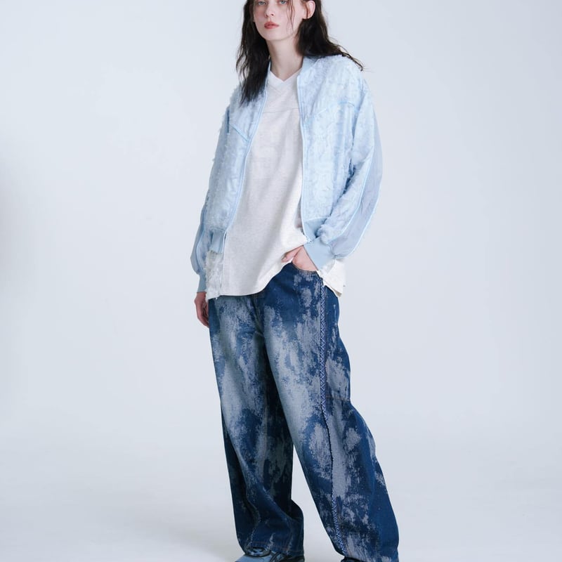 harapeco Sheer Blouson - スカイブルー Sheer Blouson - スカイブルー | harapeco Store