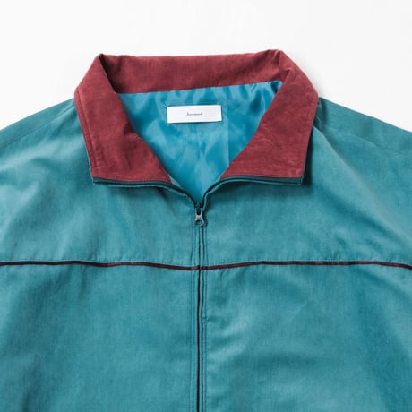 Color Suede blouson-23AW--ブルーグリーン×ボルドー