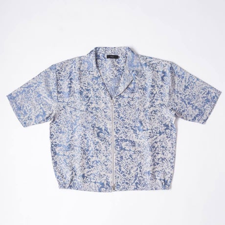 Jacquard Shirts Jacket-ブルー