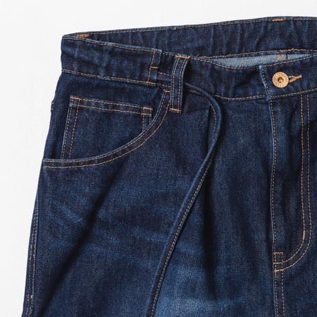 Drape-like Denim Pants - ブルー