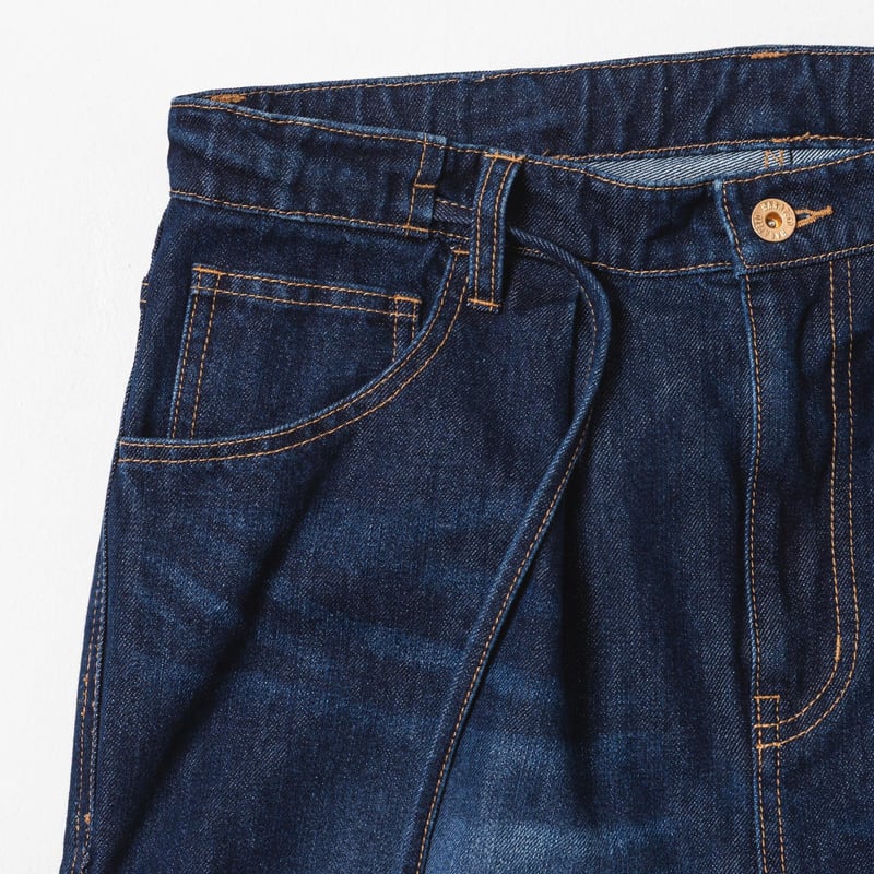 Drape-like Denim Pants - ブルー | harapeco Store