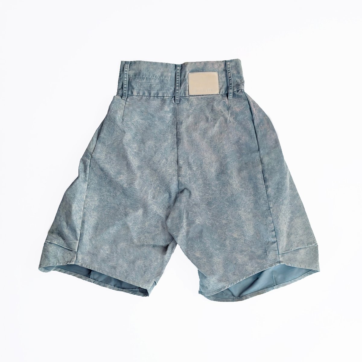 Washed DEFORMED HALF PANTS ブルー Washed-DEFORMED HALF PANTS - ブルー | harapeco Store