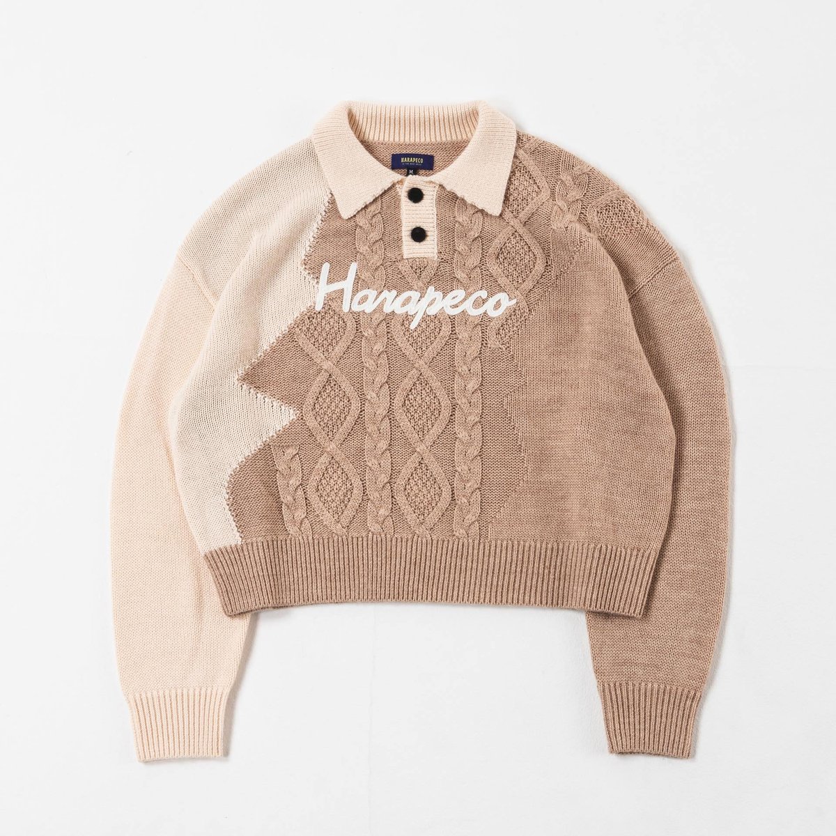 Bicolor Button Knit - ブルー Bicolor Button Knit - ブルー | harapeco Store