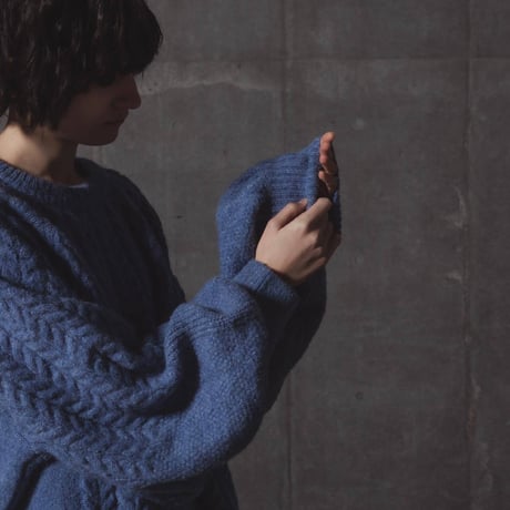 Rough-Knit Sweater-ブルー