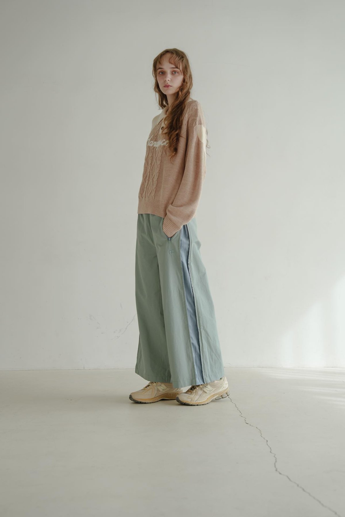 Bicolor Button Knit - ベージュ | harapeco Store