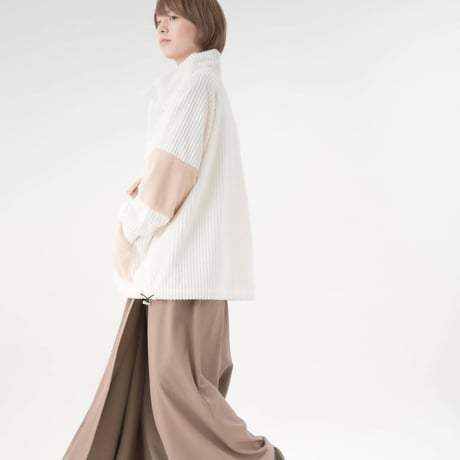 Wrap Wide Pants-ベージュブラウン