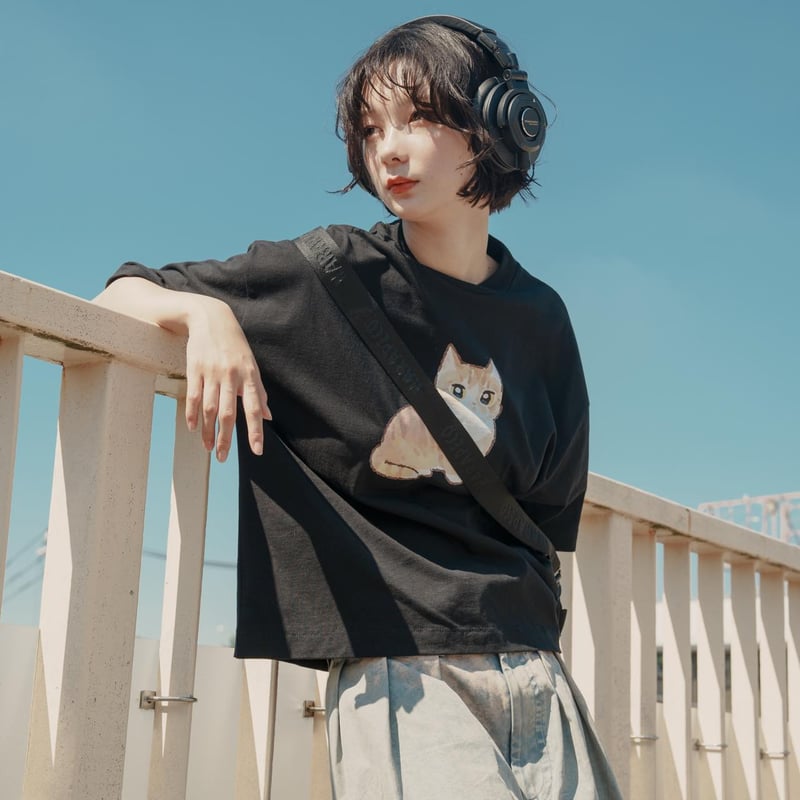 GENTLE CAT TEE（mochiNeko） - ベージュ | harapeco Store