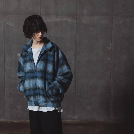 Checked Outer Jacket-ブルー