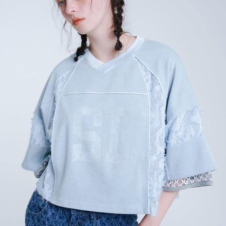Panel Jersey Tee - ブルー