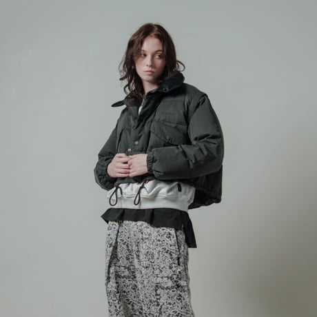Stand Collar Down Jacket - ブラック
