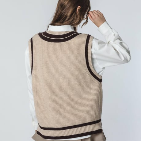 Knit Vest - ベージュ