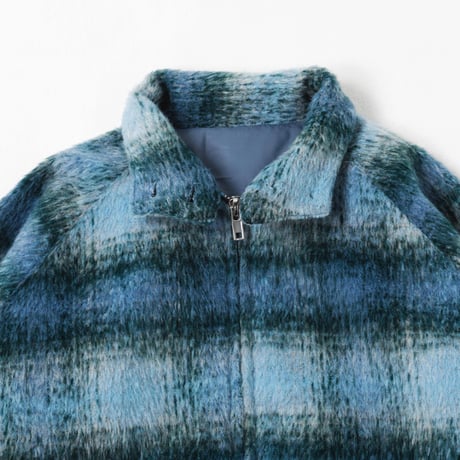 Checked Outer Jacket-ブルー