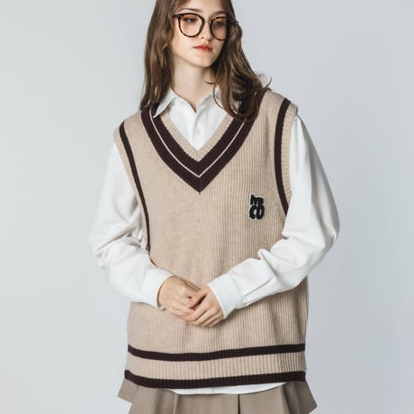 Knit Vest - ベージュ