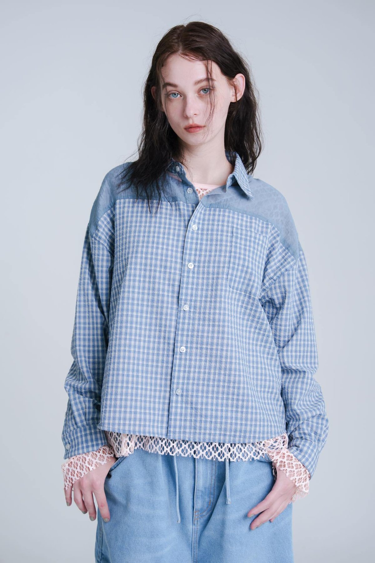 Seersucker Shirts - ブルー | harapeco Store