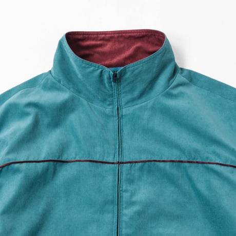 Color Suede blouson-23AW--ブルーグリーン×ボルドー