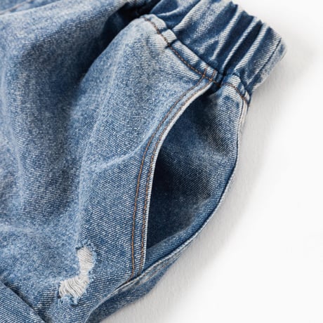 DENIM HALF PANTS - ブルー