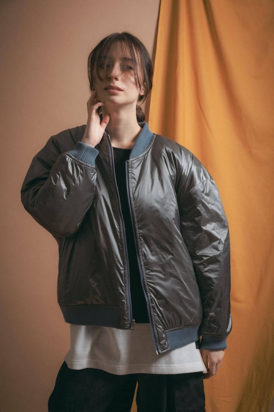 harapeco リバーシブルMA-1 Reversible MA-1-ブルー(グレー) | harapeco Store