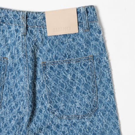 Jacquard Barrel Denim Pants - スカイブルー