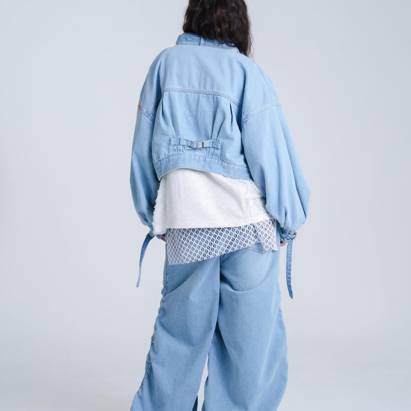Balloon Arm Denim Jacket - スカイブルー | harapeco Store