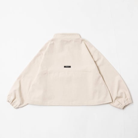 Half Zip Twill Pull over-ホワイト