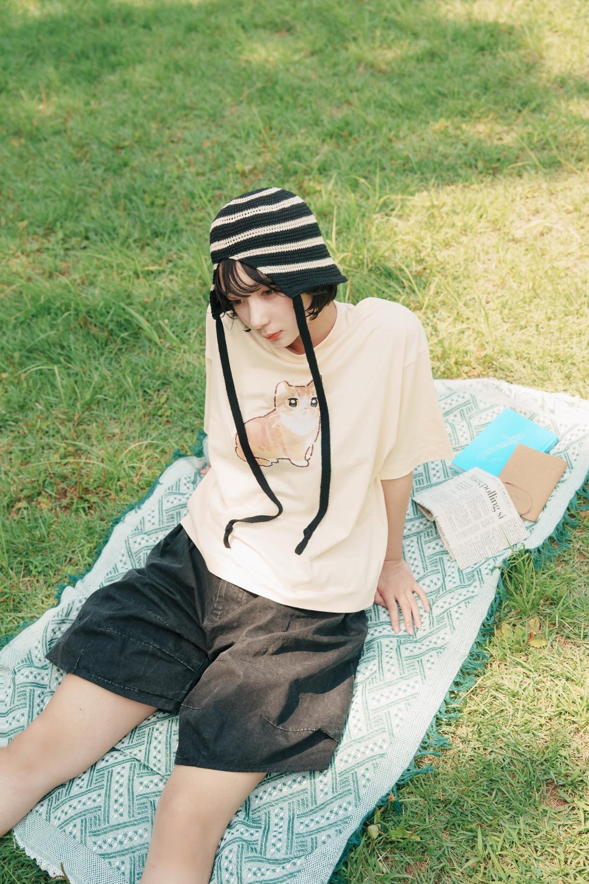 GENTLE CAT TEE（mochiNeko） - ホワイト | harapeco Store