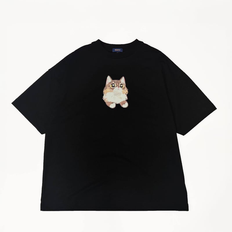 GENTLE CAT TEE（fuwaNeko） - ブラック | harapeco Store