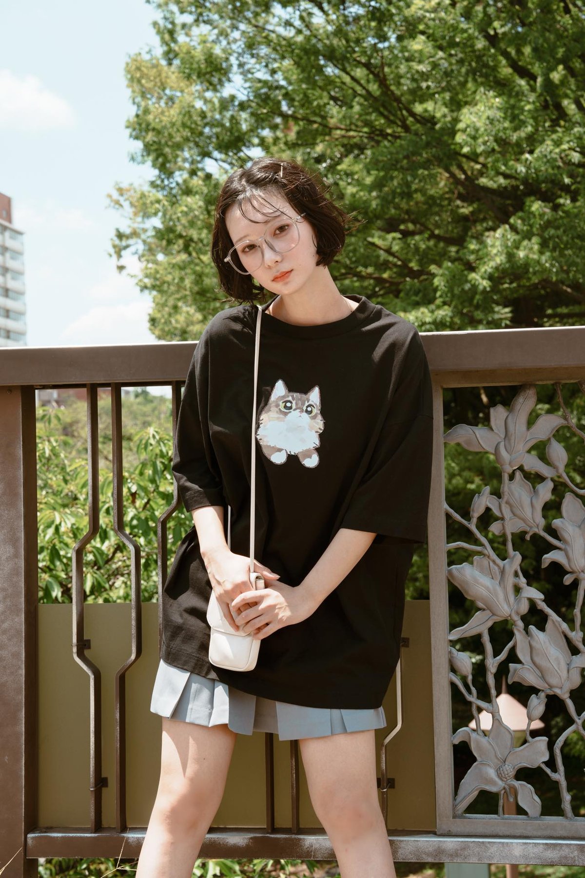 GENTLE CAT TEE（fuwaNeko） - ブルー | harapeco Store