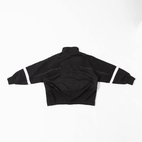 [e]Zip Line Jacquard Jacket-ブラック×ホワイト