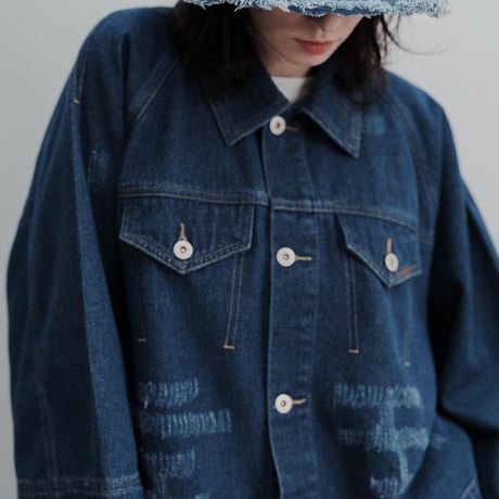 DENIM JACKET - ブルー