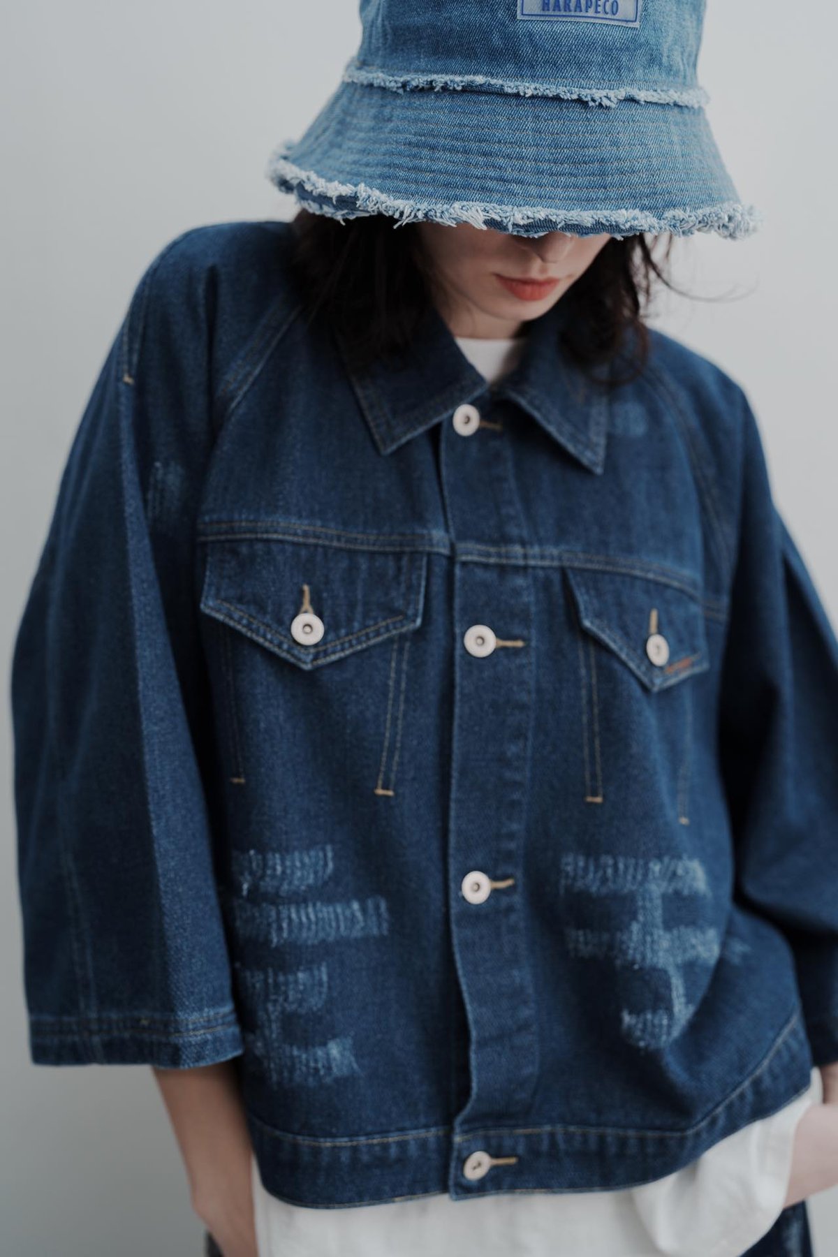 週末まで価格 harapeco商店　デニムジャケット DENIM JACKET - ブルー | harapeco Store