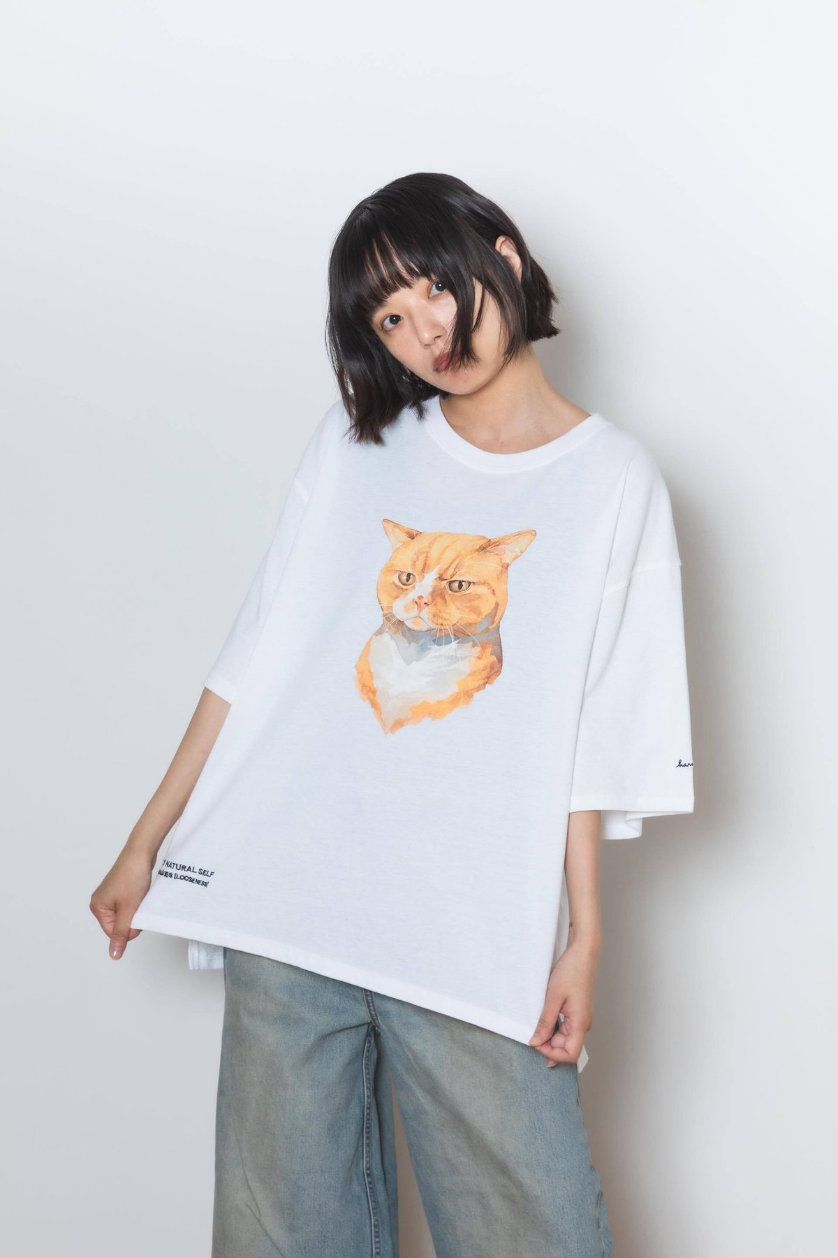 Neko Tee [FuteNeko] - ホワイト | harapeco Store