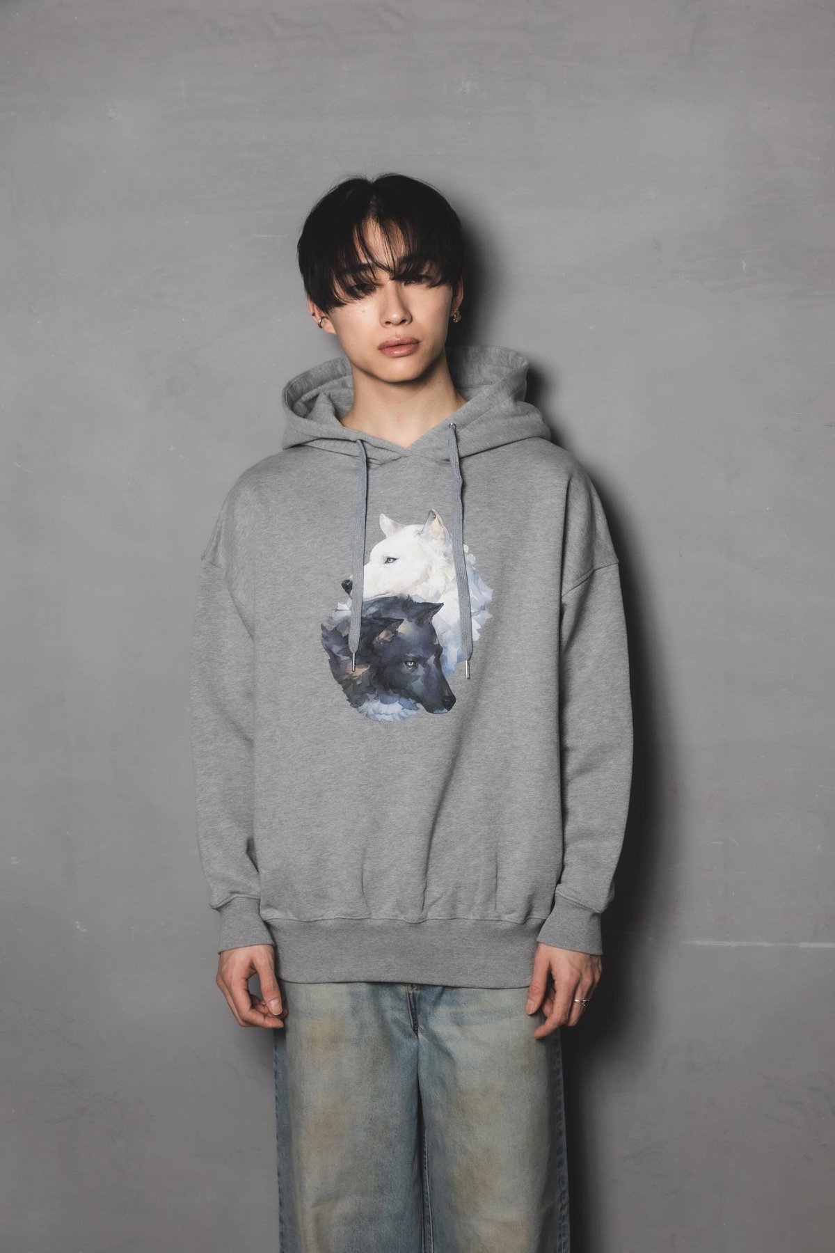 harapeco Neko Hoodie(Akubi) ハラペコ Neko Hoodie(Akubi)-ブラック