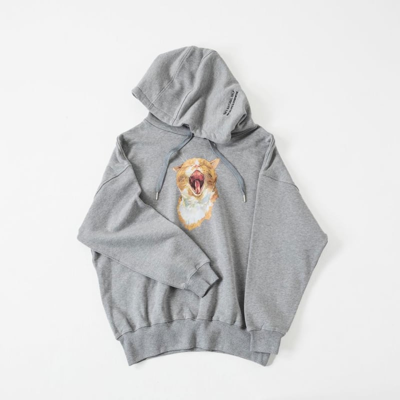 Neko Hoodie(Akubi)-グレー | harapeco Store Neko Hoodie(Akubi)-グレー | harapeco Store