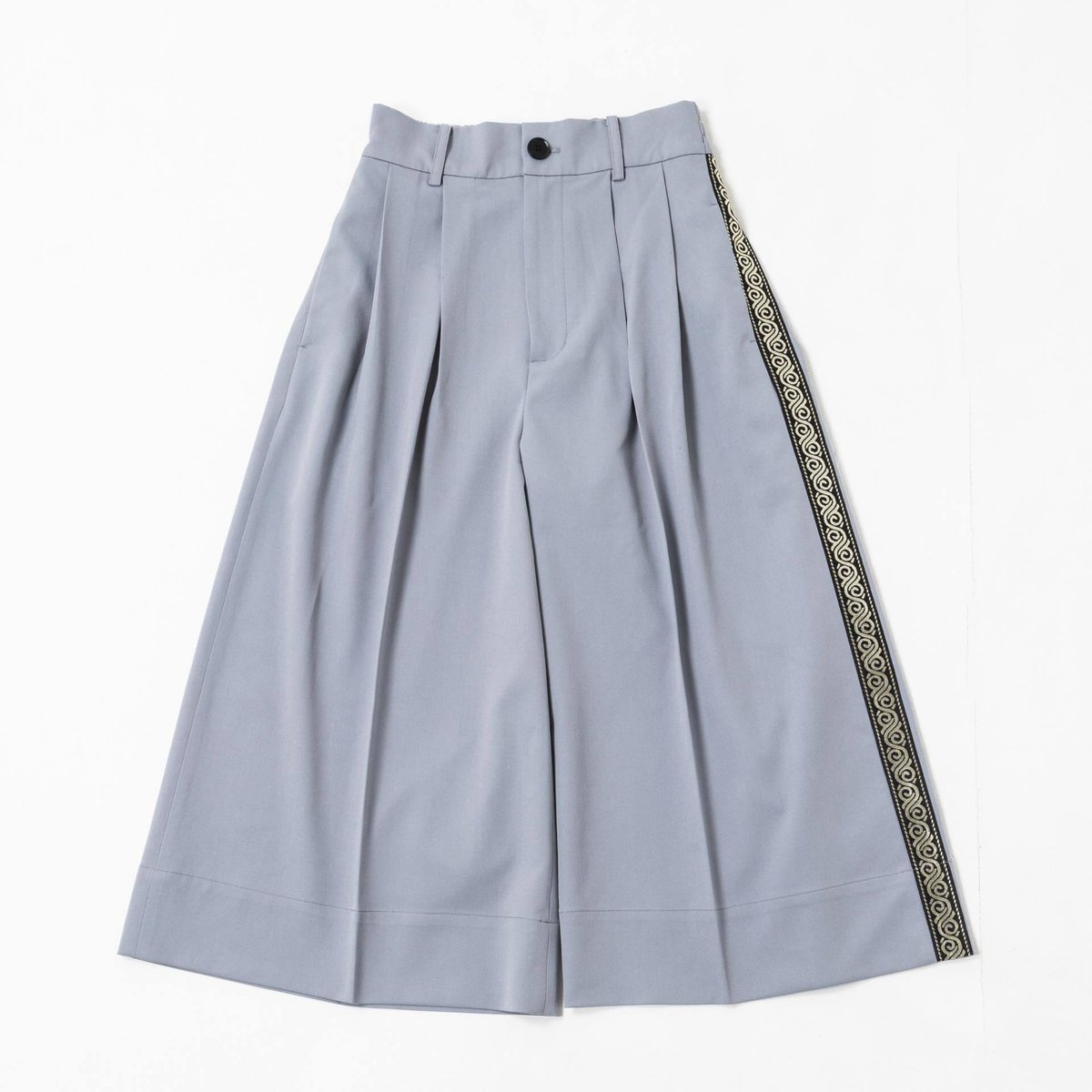 Center Press Wide-Pants(23ver.)-グレー | harapeco