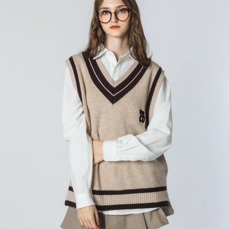 Knit Vest - ベージュ