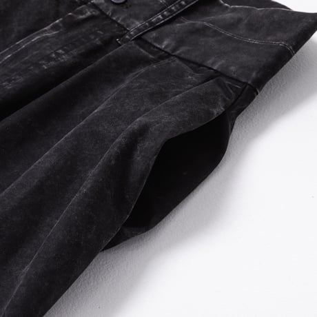 Washed-DEFORMED HALF PANTS - ブラック