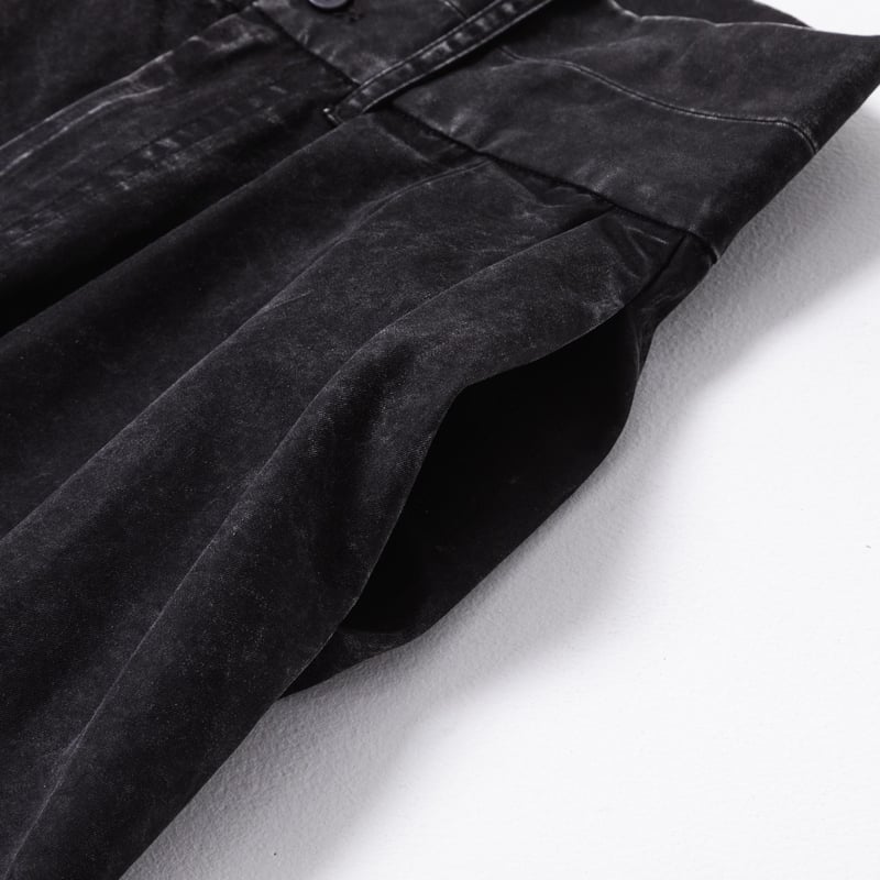 Washed-DEFORMED HALF PANTS - ブラック | harapeco Store