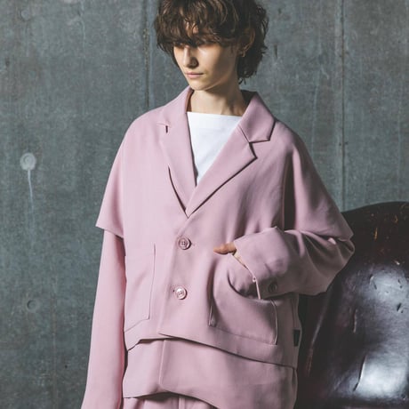 Three-piece suit Jacket-ピンクベージュ