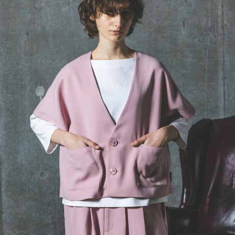 Three-piece suit Vest-ピンクベージュ