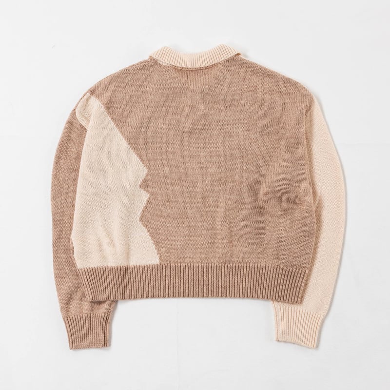 Bicolor Button Knit - ベージュ | harapeco Store